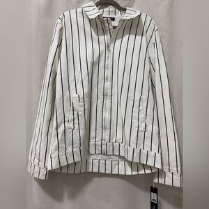 NWT Elwood 100% cotton pinstripe white and black mechanic jacket size L